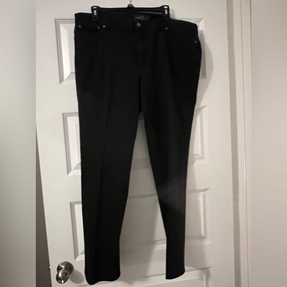 Lauren Jeans  black wash jeans 16W plus size straight everyday wear workwear